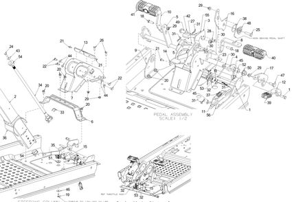 Pedals Diagram and Parts List for RZT-S42ZERO (17AVCEDS710)(2016) Cub Cadet Lawn Tractor